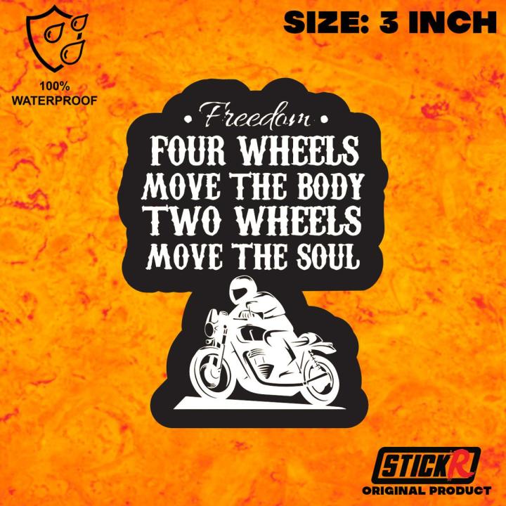 Four Wheels Move the Body Bike Sticker Waterproof sticker StickR ...