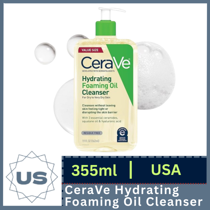 CeraVe Hydrating Foaming Oil Cleanser I 355ml I USA
