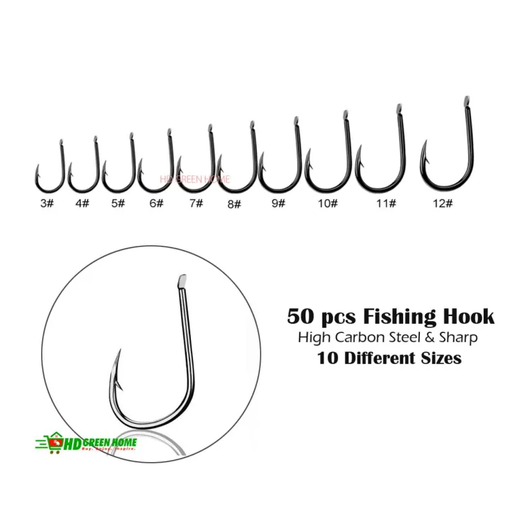50%20pcs%20x%20Flat%20Head%20Fishing%20Hook%20Size%203-12%20Iseama%20High%20Carbon%20Steel%20Strong%20Sharp%20Barbed%20Fish%20Hooks%20-%20Image%202