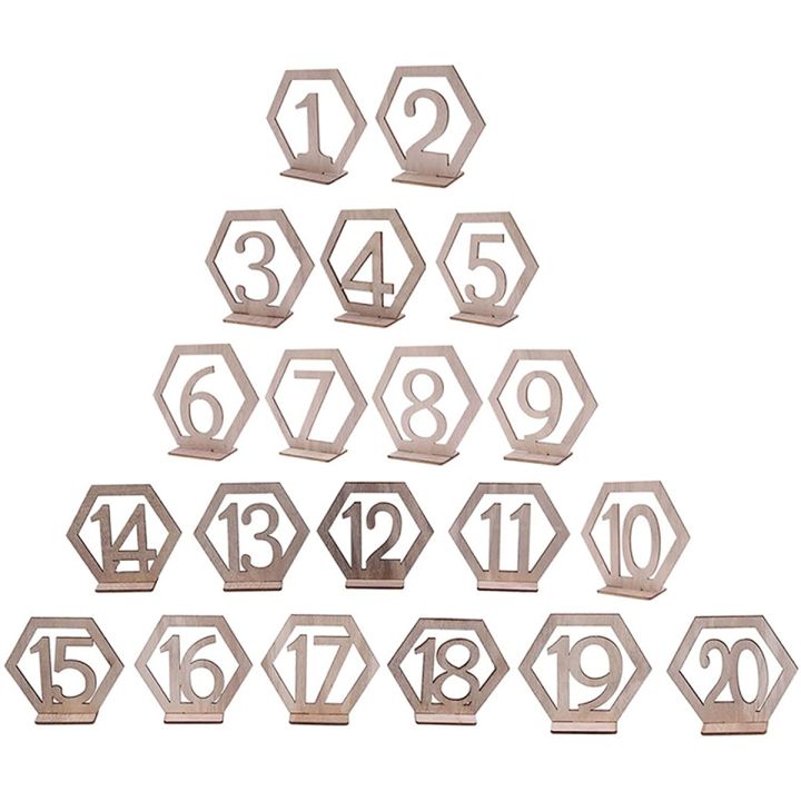 Wooden Table Number Wedding Reception Escort Card Holder Country Party Wedding Decoration Number Block with Stand Base