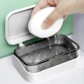 Soap Box with Lid Laundry Soap Drying Rack Perfumed Soap Draining Tray Kitchen Sponge Holder Bathroom Storage Supplies Anti-drop Portable Anti-bacteria. 