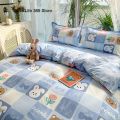Sweet Blue And Yellow Love Heart Printed Bedding Set For Girl Adult Child Quilt Cover Soft Flat Sheet Pillowcases Soft Bed Linen. 