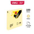 Deli EA00353 Sticky Note Yellow 100 Sheets | 3×3 Inch Self-Adhesive Memo Pad for Office & School Use. 