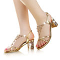 Women High Heels pumps Golden Rhinestone Lady Sandles Summer Female Open Toe Wedding Shoes Women High Heels. 