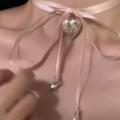 Jewelry Accessories Bow Tie Choker Chain Birthday Party Sweet Heart Necklace Lovely Star Pink Ribbon for Fashion Elegant.
