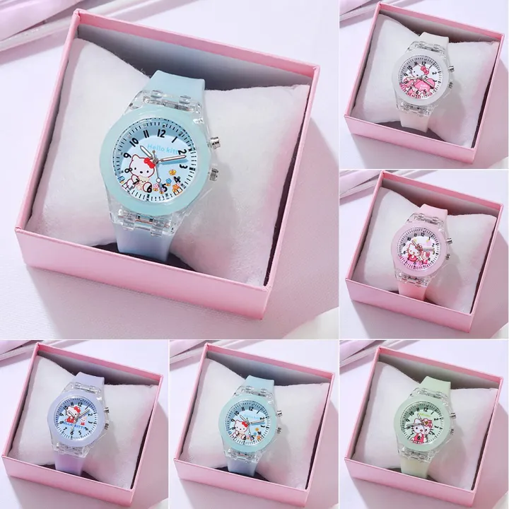 Kingstar123%20Children%20Cartoon%20KT%20Cat%20Luminous%20Watch%20Female%20Student%20Korea%20Simple%20Cute%20Girl%20Heart%20Silicone%20Strap%20-%20Image%205