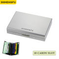 Men RFID Blocking Card Holder Stainless Steel Metal Slim Wallet Money Bag Anti-scan Credit ID Thin Holder Case Small Male Wallet.