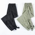 Ice Silk Bloomers Women's Chiffon Summer New Style Fat mm Women's Pants Draping Effect Loose Thin Ankle-Length Casual Pants. 
