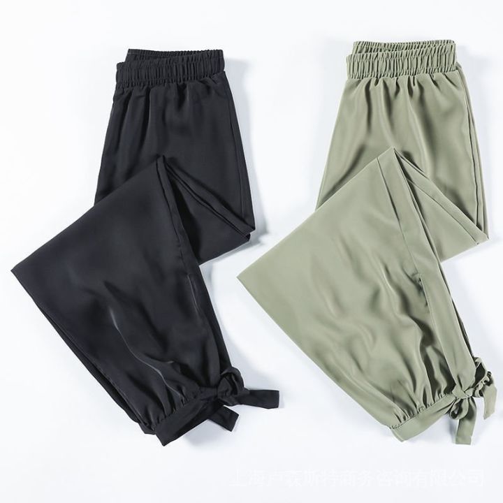 Ice%20Silk%20Bloomers%20Women's%20Chiffon%20Summer%20New%20Style%20Fat%20mm%20Women's%20Pants%20Draping%20Effect%20Loose%20Thin%20Ankle-Length%20Casual%20Pants%20-%20Image%202
