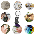 ZOROOM 3pcs Magnifying Glass with Light and Stand, Hands Free Handheld 6X 25X Adjustable Folding Magnifier with LED Lighted. 