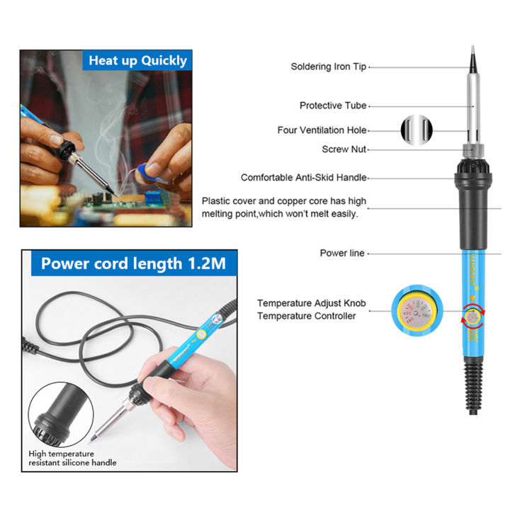 KOGEEK%2060W%20Digital%20200-450%C2%B0C%20Temperature%20Adjustable%20Soldering%20Iron%20Kit%20Electric%20Multimeter%20Desoldering%20Pump%20Professional%20Welding%20Tool%20Simple%20Set%20-%20Image%204