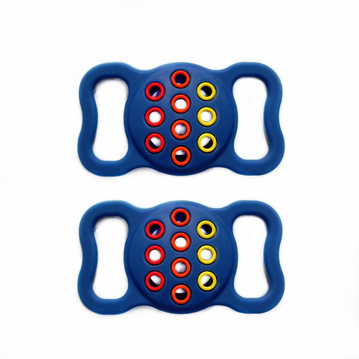 2 PCS Contrast Color Perforated Pet Collar Silicone Cover for AirTag