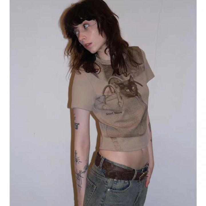 Graphic%20print%20crew%20neck%20T%20Women's%20Short-Sleeved%20Shirt%20-%20Image%202