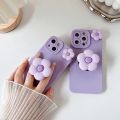 3D Cute Flower Stand TPU Soft Case for Samsung Galaxy A02 A03 A04 A13 A14 A33 A34 A53 A54 A73 Mobile Phone Holder Cover.