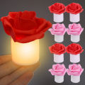 Flameless Romantic Rose Flower Shaped LED Candle Night Light for Valentine's Day Wedding Party. 