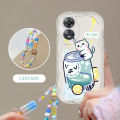 VRQR Handmade Bracelet Phone Case For Xiaomi Redmi 13C Back Cover Wavy Cute Cat Pattern cover. 