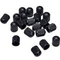 8pcs Tyre Valve Caps, Plastic Car Tire Stem Dust Covers with Seal Ring for SUV, Motoike, Trucks, Bike, Bicycle, Black.