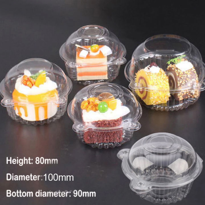 50 cup Plastic Transparent Cake Box Blister Box PVC Round West Point Box Dounp