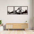 Mountain Wall Art Wood, Geometric Mountains, Mountain Wall Decor, Wood Wall Art Mountains, Wood Panel Wall Art, Modern Wood Wall Art Set ( Size - 90/30 cm ) by Doob Cart.