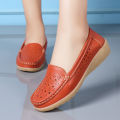 Flat Shoes For Women Leather Shoes Slip On Casual Loafers Women Shoes Korean Flats White Shoes Big Size 41.