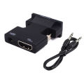 【Seasonal Sale】 HDMI-compatible To VGA Converter With 3.5mm Audio Cable For PS4 PC TV Monitor Projector HD 1080P VGA Female to HDMI Male. 