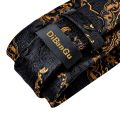 Luxury Black Gold Paisley Silk Ties For Men 8cm Men's Wedding Neck Tie Pocket Square Cufflinks Set Collar Pin Men's Gift.