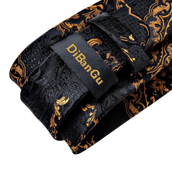 Luxury%20Black%20Gold%20Paisley%20Silk%20Ties%20For%20Men%208cm%20Men's%20Wedding%20Neck%20Tie%20Pocket%20Square%20Cufflinks%20Set%20Collar%20Pin%20Men's%20Gift%20-%20Image%203