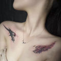 Waterproof Temporary Tattoo Sticker Angel Devil Wing Design Body Art Fake Tattoo Flash Tattoo Collarbone Shoulder Female Male. 