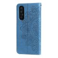 (New)For OPPO Reno3 Pro 5G / Find X2 Neo 7-petal Flowers Embossing Pattern Horizontal Flip PU Leather Case with Holder & Card Slots & Wallet & Photo Frame. 