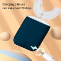 360 Degrees Smart Sonic Electric Toothbrush for Kids Silicone U-shaped Automatic Ultrasonic Tooth Brush Children Blue Light IPX7.