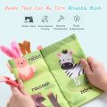 HDY Infant 0-3 Years Old Early Teaching Tail Cloth Book 3D Three-Dimensional Biting and Tearing Visual Training Newborn Baby Cloth Books Early Learning Toy Toddler Soft Fiber Fabric Animal Tail Books Kid Educational Cartoon English Book Kids Clothbook. 