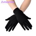 Amamia Satin Elastic Gloves Breathable Milk Silk Satin Stretch Gloves. 
