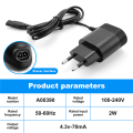 Suitable for Philips Norelco Shaver, A00390 Charger Power Cord Adapter EU Plug. 