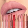 BruberryBe 12 Color Matte Lipstick Pen Nude Pink Matte Solid Lip Gloss Waterproof Long Lasting Lipstick Pencil Lip Liner Pen Lip Makeup. 