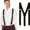 Men’s Adjustable Suspenders Braces – Elastic Y-Back Trouser Holder. 