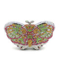 Factory direct hand-set diamond clutch, butterfly shape, colored diamond, luxury colored diamond clutch bag, chain bag. 