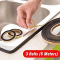 3 Rolls Kitchen Gas Stove Gap Sealing Adhesive Tape Anti Flouring Dust Proof Waterproof Sink Stove Crack Strip Gap Sealing. 