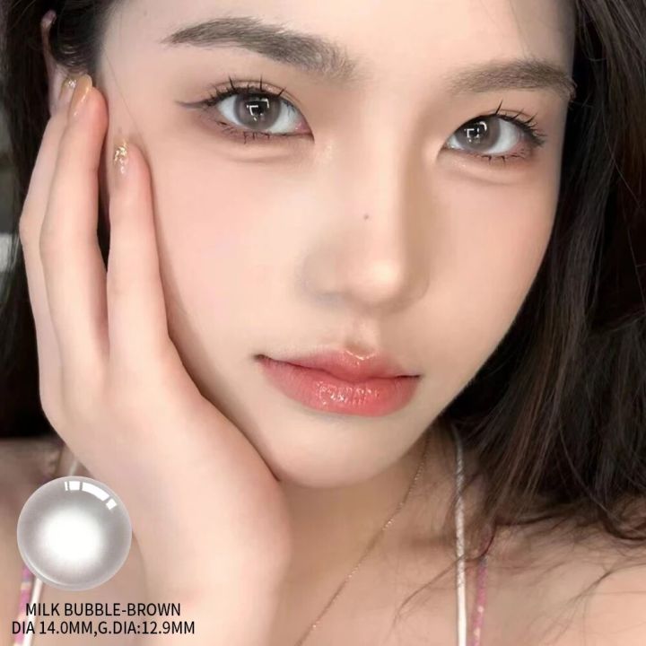 OVOLOOK-1Pair/2pcs%20Natural%20Lenses%20Bubble%20Series%20Beauty%20Pupils%20Color%20Contact%20Lenses%20for%20Eyes%20with%20Myopia%20Brown%20Gray%20Lens%20Yearly%20-%20Image%205