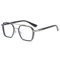 Anti-blue light William Chan same glasses frame men's double beam Iron Man flat mirror retro myopia glasses frame wholesale.