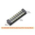 8 Way Double Row Terminal Block TB-2508 600V 25A 8P Double Row 8 Pin Terminal Block Terminal Block Wire Connector TB-2508 8P Double Row Terminal Block 600V 25A.
