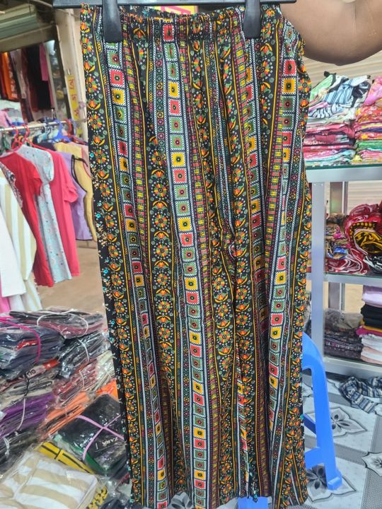 Trends Stylish print Palazzo For Women's linen fabric with Elastic new 2024 new deigned