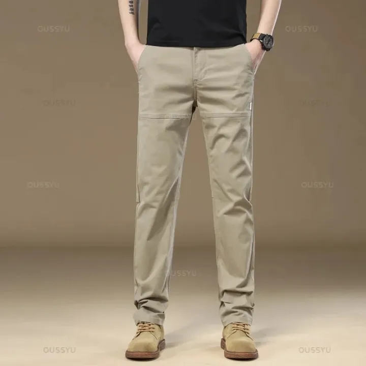 MINGYU%20Brand%20Clothing%20Men's%20Cargo%20Work%20Pants%2097%25Cotton%20Thick%20Solid%20Color%20Wear%20Korean%20Grey%20Casual%20Trousers%20Male%20Large%20Size%2038%2040%20-%20Image%202