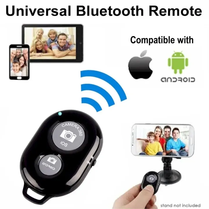 Selfie Remote Shutter Bluetooth Wireless Shutter Camera Phone Remote Control for IOS Android  - Black