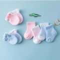 Newborn Anti Scratch Cotton Soft Baby Socks Gloves Sets Solid Color Boys Girls Mittens Suits. 