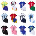 Football jersey set for children, babies, and children's ching, printed size, primary school football training class team form. 