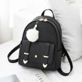 Women's Mini Backpack Luxury PU Leather Backpack Cute Graceful Bagpack Small School Bags for Girls with Ball Pendant.