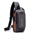Men's Chest Bag Anti-theft Password Lock Bag Fashion Shoulder-Slung Chest Bag Usb Charging Chest Cross Bag Leisure Travel Shoulder Bag Casual Sports Shoulder Bag.