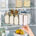 Clear Square Fridge Organizer Storage Home Rotating Storage Rack for Cabinet, Table, Pantry, Countertop. 