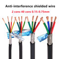 Shielded cable 18AWG 2/3/4/5/8 core 26/24AWG 22AWG/20AWG 10-24 core shielded wire Pure copper RVVP control wire signal wire. 