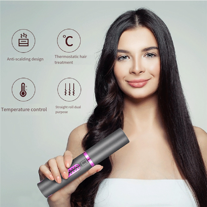 Cordless%20Hair%20Straightener,%20Flat%20Iron%202%20in%201,%20Portable%20with%20USB-C%20Rechargeable%205000mAh%20Battery,%20Ceramic%20Plate%20Easy%20Install%20Grey%20-%20Image%202